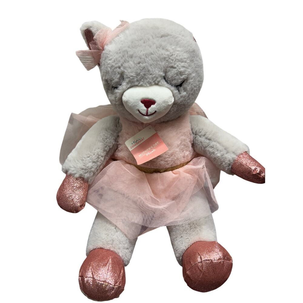 DanDee Ballerina Plush Kitty Cat Pink Tutu Glitter Paws Collectors Choice NWT
